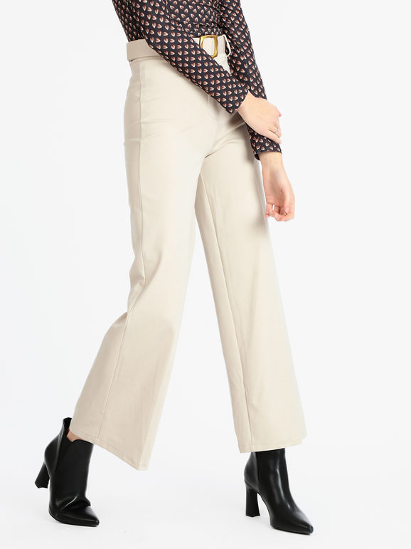 Pantalon femme large avec ceinture
