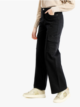 Pantalon large femme avec grandes poches
