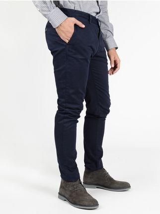Pantalón slim fit en algodón  azul