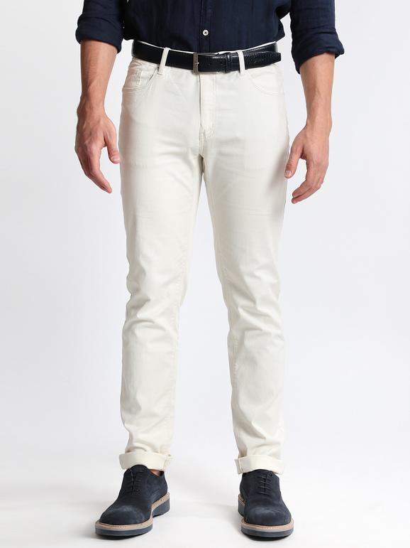 Pantaloni beige in cotone  regular fit
