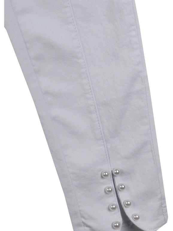 Pantaloni bianchi con perle