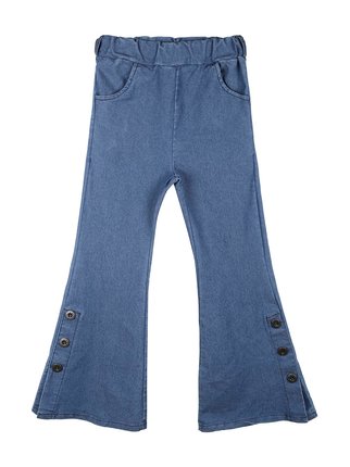 Pantaloni da bambina effetto jeans a zampa