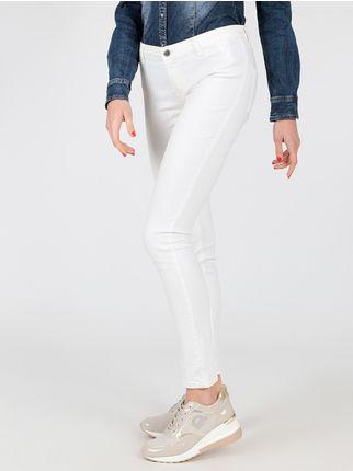 Pantaloni di cotone bianchi slim fit