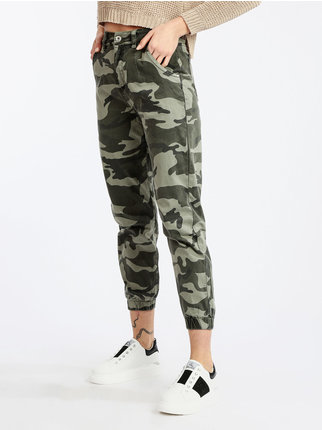 Pantaloni donna militari con polsini