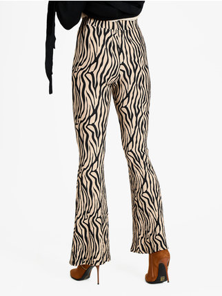 Pantaloni donna zebrati a zampa