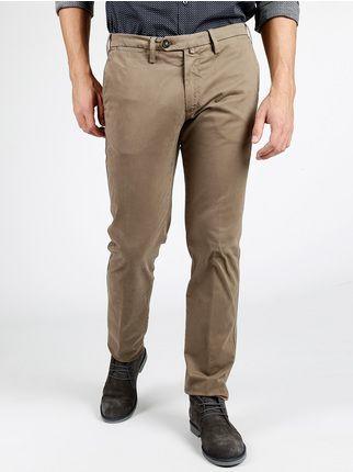 Pantaloni in cotone regular fit fango