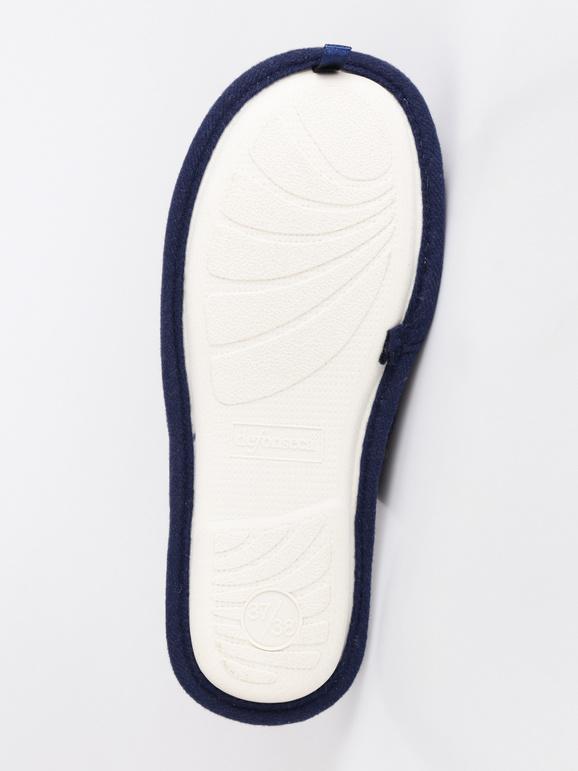 Pantofole stampa texture in tessuto effetto velluto  Blu