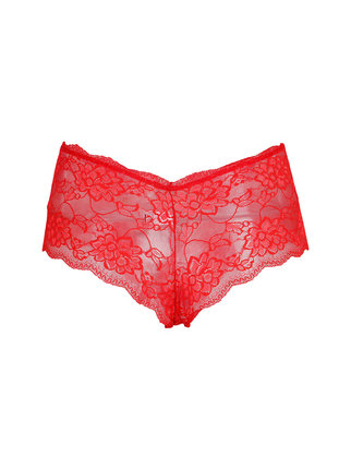 Panty in red lace with bow