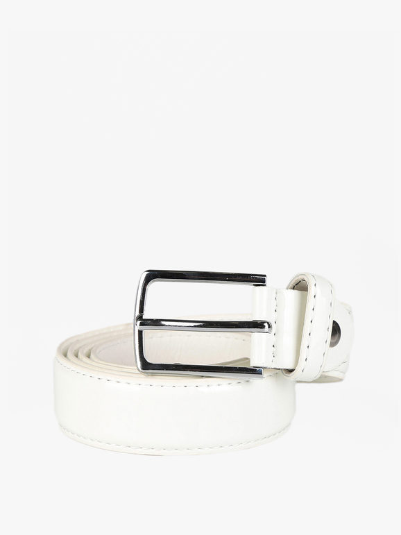 Patent leather belt for women