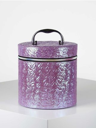 Patterned cylinder beauty case