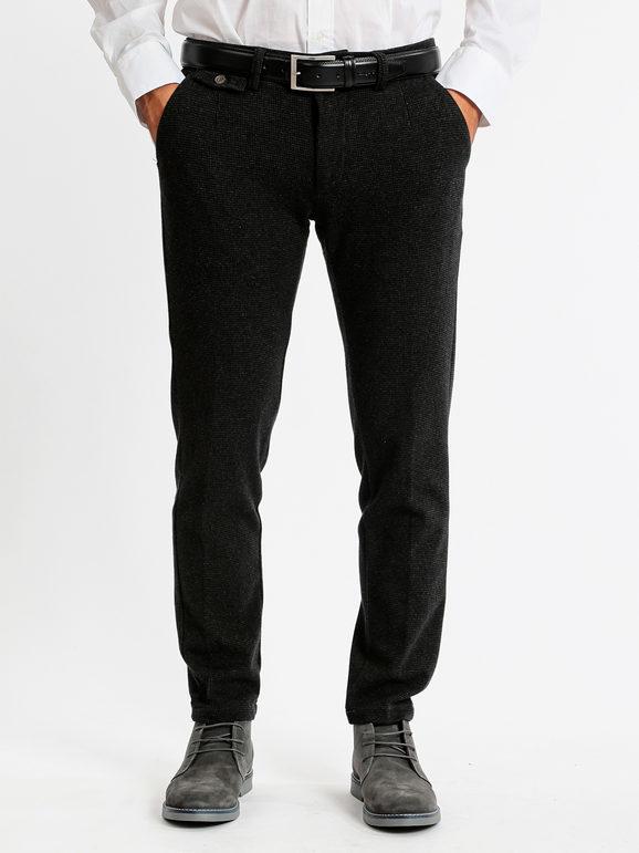 Patterned slim fit trousers