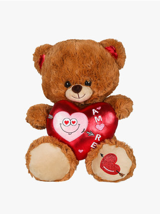 Peluche San Valentino orso con cuore "AMORE"