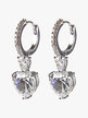 Pendant earrings with heart stone