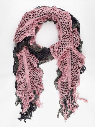 Perforated knitted scarf