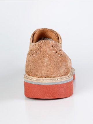 Perforated suede oxfords