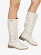 Perforated women's boots with high shaft