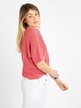 Perforated women's sweater in cotton and linen