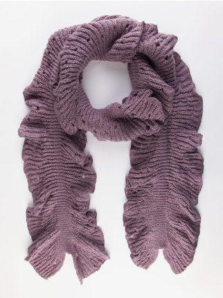 Perforated wool blend scarf