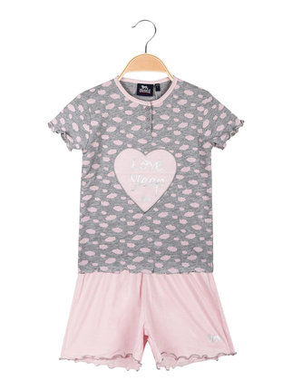 Pijama corto de algodón para niña
