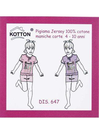 Pijama corto de algodón para niñas