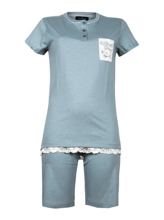 Pijama corto de mujer con encaje