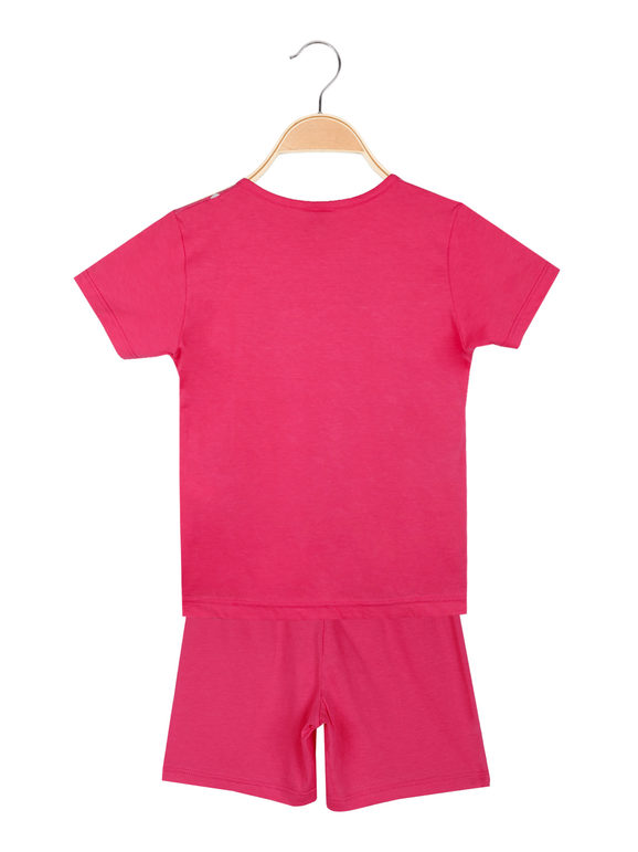 Pijama corto para niña en algodón