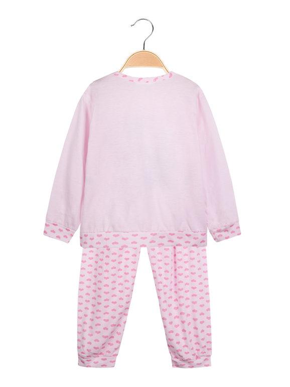 Pijama de bebé con corazones de algodón