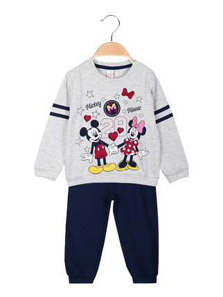 Pijama de bebé niña Minnie y Mickey Mouse en algodón cálido