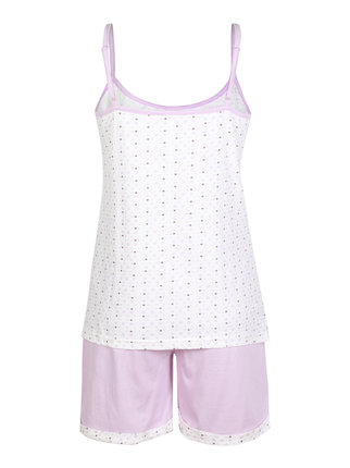 Pijama de mujer de verano con camiseta de tirantes y pantalón corto.