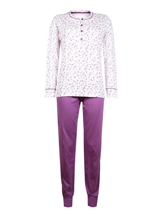 Pijama de mujer en algodón con flores estampadas