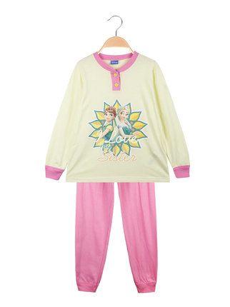 Pijama largo de algodón niña Anna y Elsa