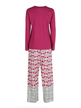 Pijama largo de algodón para mujer.
