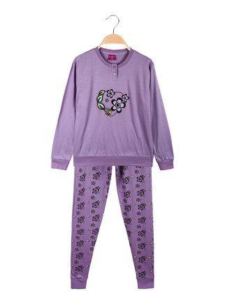 Pijama largo de algodón para niñas