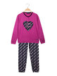 Pijama largo de niña en algodón con estampados