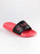 Pink and black rubber slippers