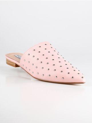 Pink faux leather sabot with studs