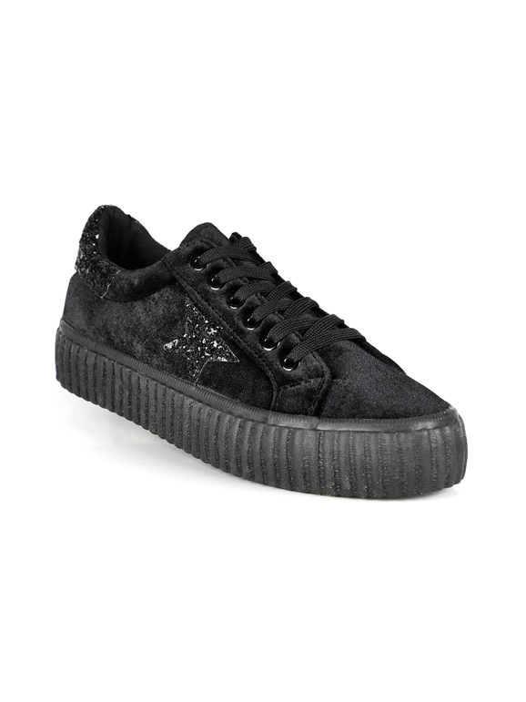 Platform sneakers with glitter