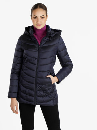 Plus size long women's jacket with hood