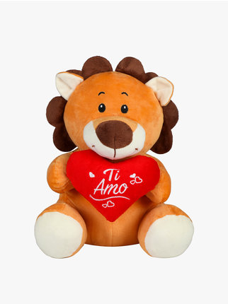 Plush lion with heart "I LOVE YOU"