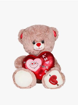 Plush Valentine's Day bear with heart "LOVE"