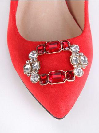 Pointed pumps with rhinestones
