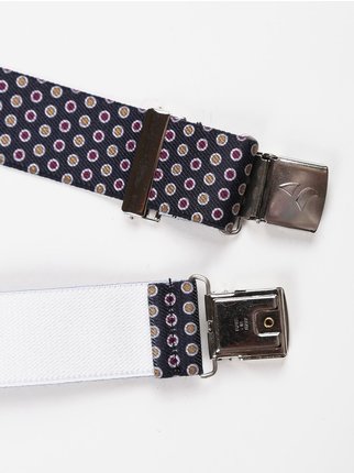 Polka dot suspenders for men