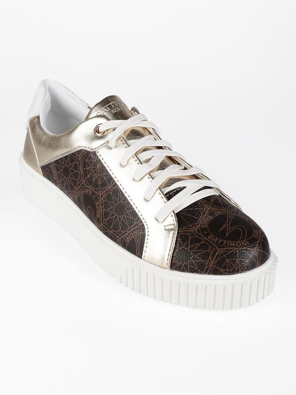 Printed lace-up sneakers