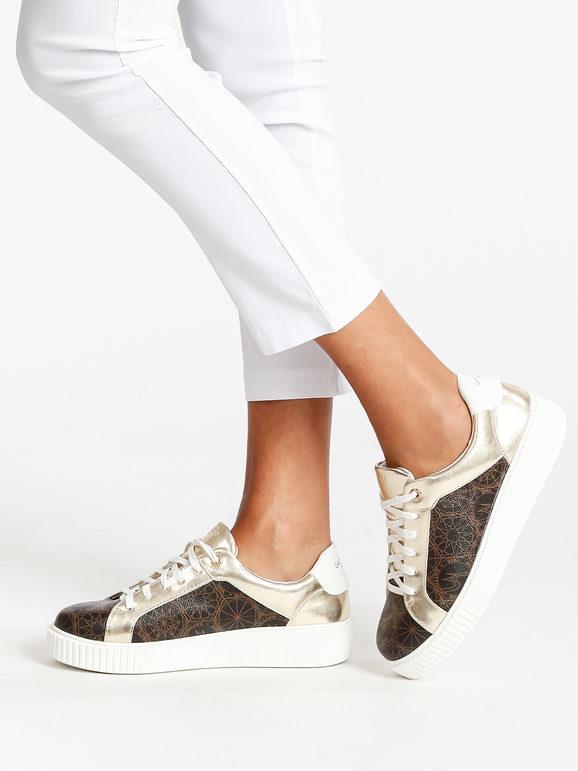 Printed lace-up sneakers