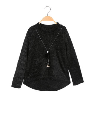 Pull col rond fille