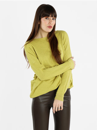 Pull tricoté couleur unie pour femme