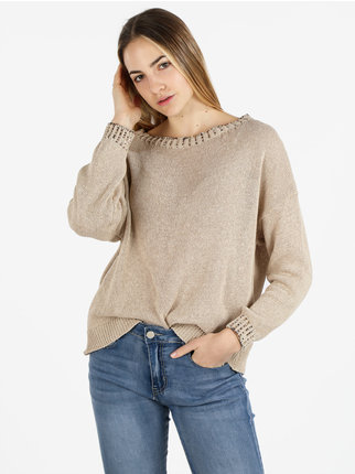 Pullover donna oversize in maglia