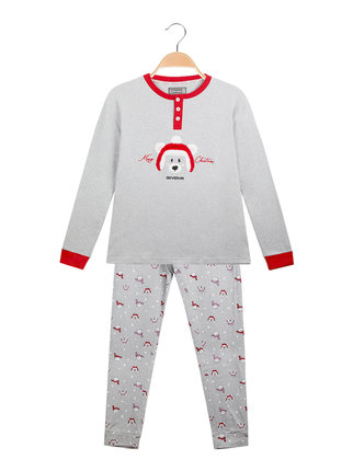 Pyjama de Noël chaud en coton pour fille