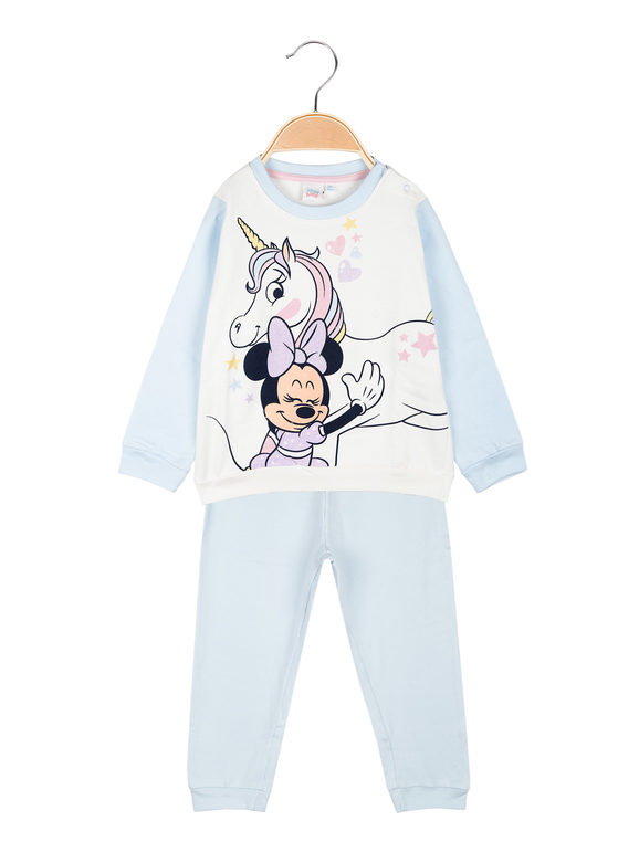 Pyjama long bébé fille en coton molletonné