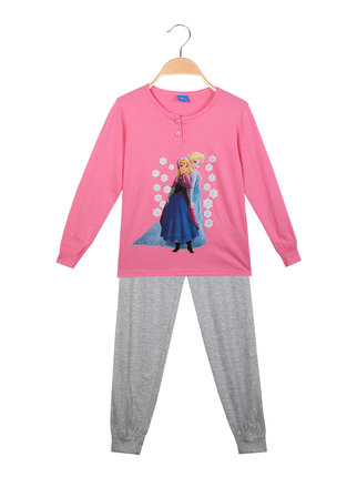 Pyjama long en coton Anna et Elsa pour fille
